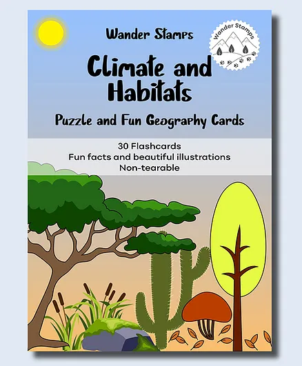 Wanders Stamps Climate and Habitats Flash Cards Multicolour - 30 Pieces 