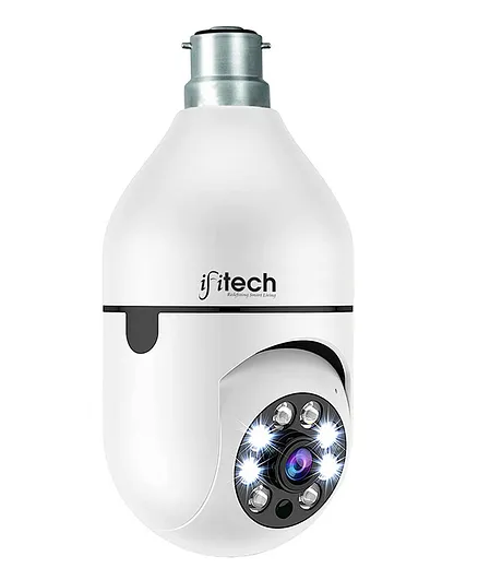 IFITech Bulb PTZ Indoor HD 1080P CCTV Wireless Camera Pan Tilt Zoom & Motion Sensor LED Light- B22 Bulb Holder