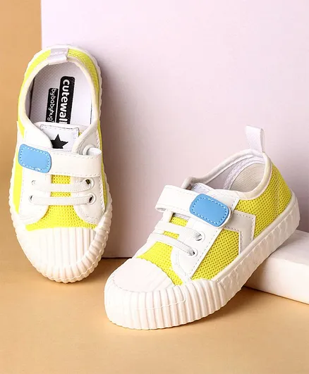 Cute Walk by Babyhug Casual Shoes With Velcro Closure Solid- Yellow