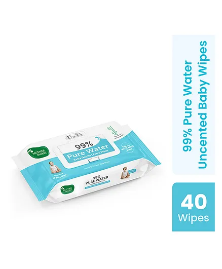 Mother Sparsh Baby 99 Percentage Pure Water Unscented Baby Wipes - 40 Pieces