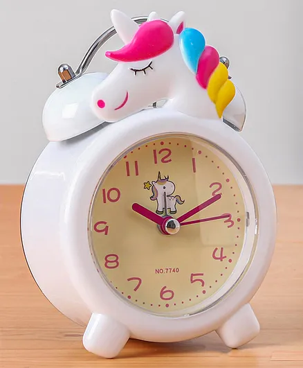 Unicorn Table Alarm Clock - White