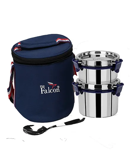 Falcon Steel Eco Nxt Lunch Box Lily Set Of 2 Blue - 750ml
