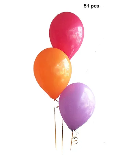Balloon Junction Metallic Balloons Pack of 51 - Hot Pink Orange Purple