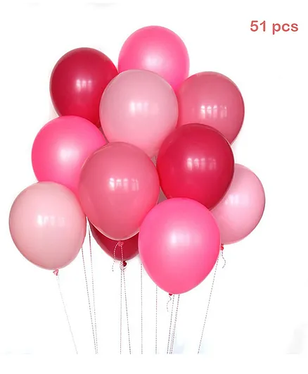 Balloon Junction Pastel Party Decoration Balloons Baby Pink & Fuchsia - Pack of 51