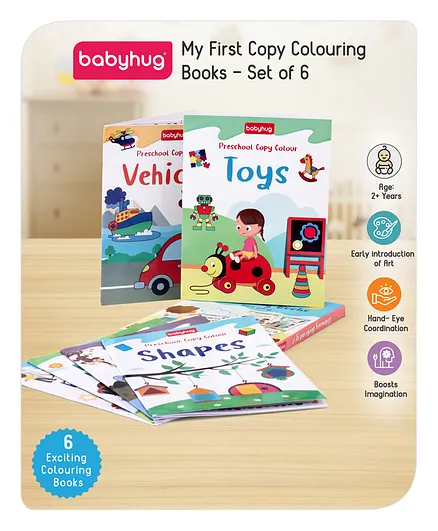 Babyhug My First Copy Colouring Books Pack of 6 - English