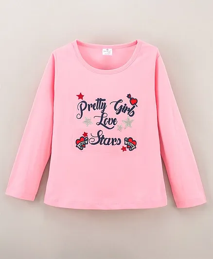 Smarty Girls Full Sleeves Top Multiprint - Pink
