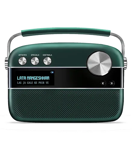 Saregama Carvaan Premium Hindi Portable Music Player with 5000 Preloaded Songs FM BT AUX - Emerald Green