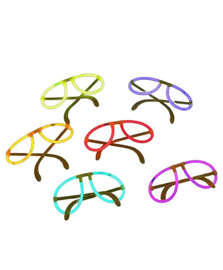 Crackles Luminous Glow Sticks Plastic Eye Glasses For Party Purpose Glow In The Dark Light Pack Of 4 (Colour May Vary)