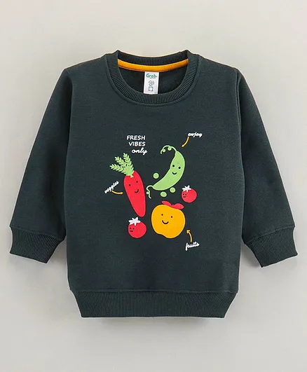 Buy Grab It Full Sleeves Sweatshirts Cartoon Veggies Print - Green for Boys  (12-18 Months) Online in India, Shop at  - 11426444