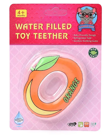Toes2Nose OrangeShape Water Filled Toy Teether - Orange