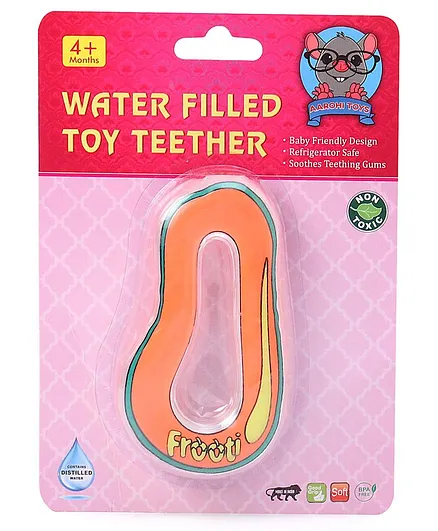 Toes2Nose Papaya Shape Water Filled Toy Teether - Orange