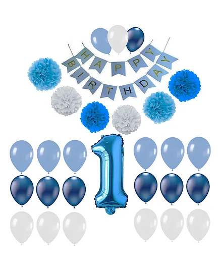 Funcart 1st Birthday Boy Decoration Kit Blue Pack of 29