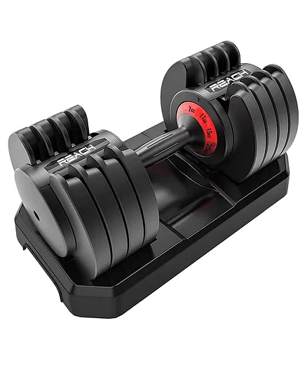 Reach Power Adjustable Home Gym Dumbbells 3 to 20 Kg - Black