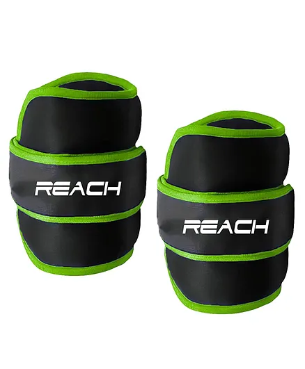 Reach Premium Adjustable Ankle Cuff & Wrist Weights Green - 2 Kg