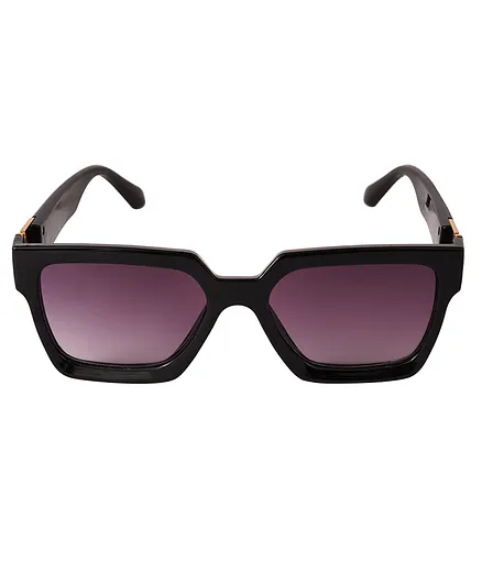 Spiky % UV Protection Rectangle Sunglasses - Black