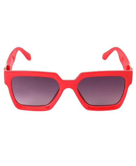 Spiky 100 % UV Protection Rectangle Sunglasses - Red