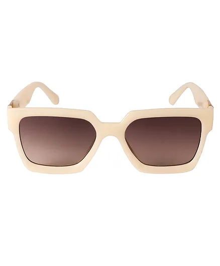 Spiky 100 % UV Protection Rectangle Sunglasses - White
