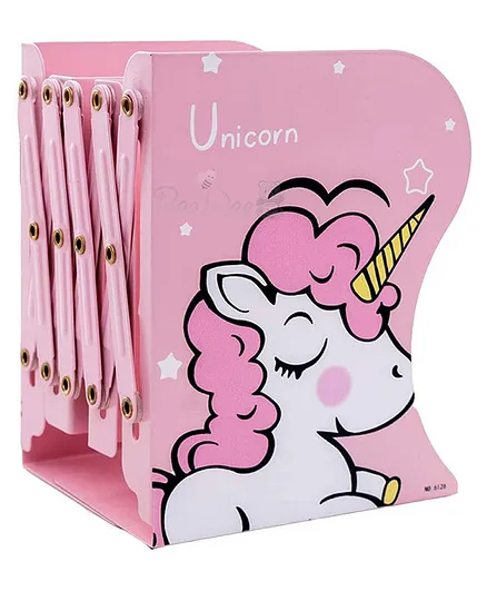 BeeWee Bookends Unicorn Book Stand Shelf Organiser- Pink