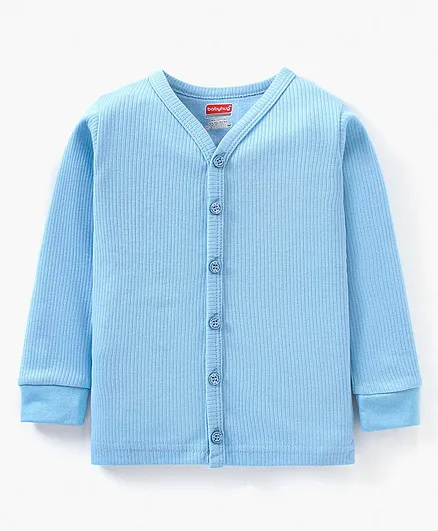 Babyhug Cotton Full Sleeves Solid Thermal Vest - Blue