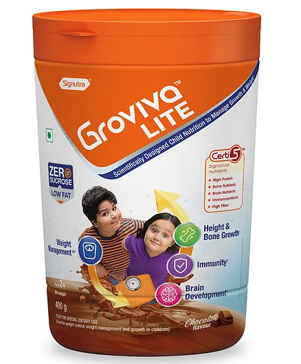 Groviva Lite Chocolate Flavour Nutrition Supplement Jar - 400 gm