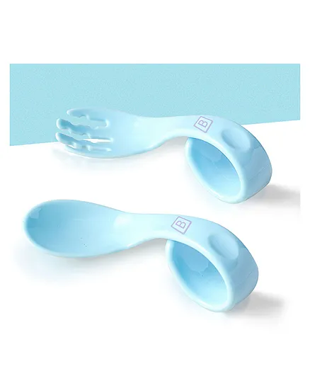 Bembika Baby Training Twist Spoon and Fork Set - Blue