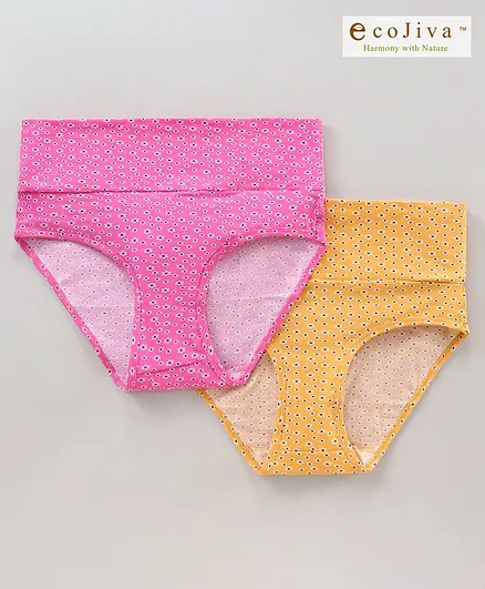 Bella Mama Maternity Panties Pack of 2 - Pink Yellow