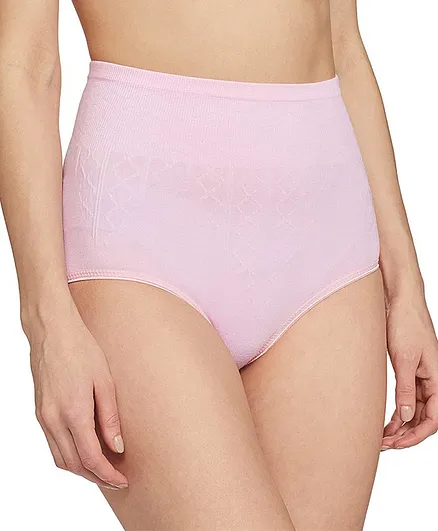 Fabme Self Design High Waist Shaper Panty - Pink