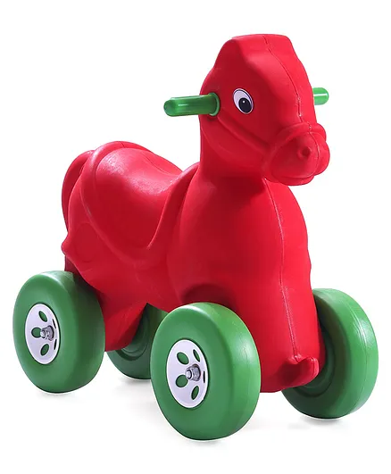 Little Fingers Horse Shaped Ride On - Red and Green