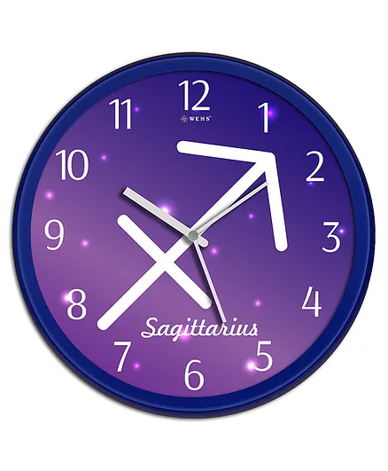 WENS Sagittarius Zodiac Sign Silent Non-Ticking Battery Operated Wall Clock - Blue