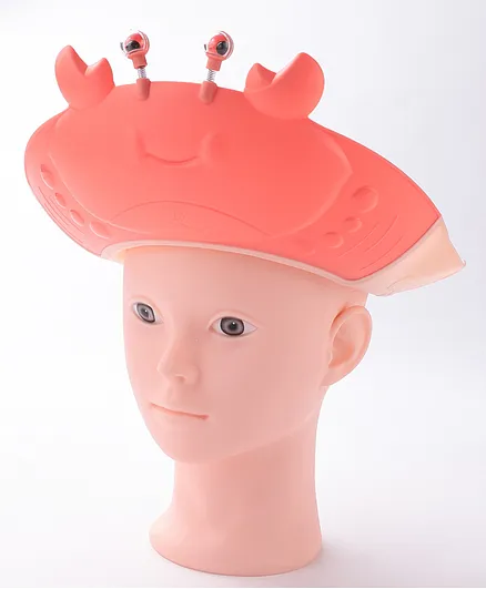 Babyhug Silicone Crab Face Baby Shower Cap - Red