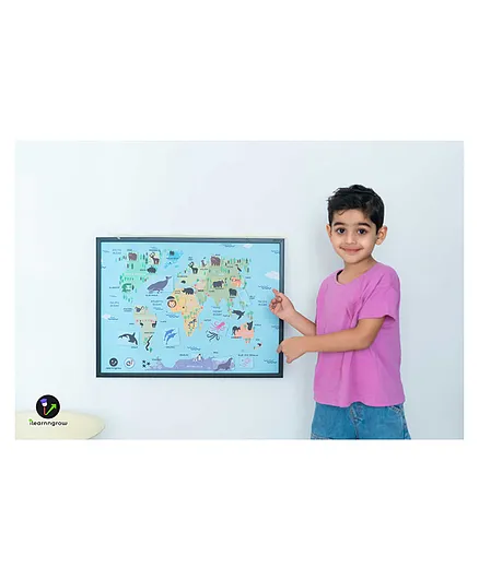 Ilearnngrow Animals Found In The Continent Magnetic Board Multicolour - 52 Magnetic Cutouts 