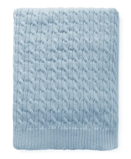 Petit Clouds Solid Color Pure Organic Cotton  Baby Blanket - Blue