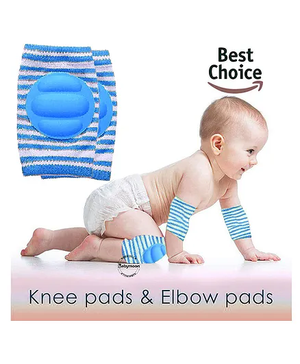 Babymoon Padded Kids Knee Elbow Protection Pads - Blue