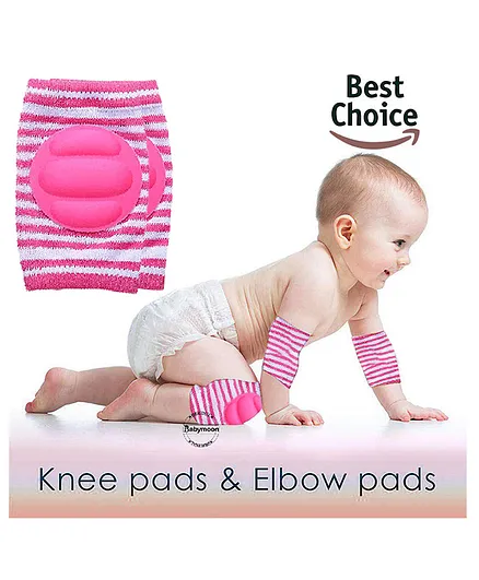Babymoon Padded Kids Knee Elbow Protection Pads - Pink