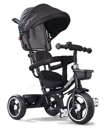 Babyhug Plug Play Stallion Tricycle With Parental Push Handle Foldable Canopy Black Online in India Buy at Best Price from FirstCry 11506302