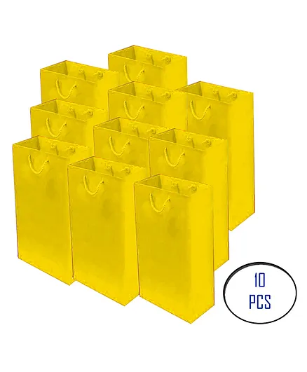 Shopperskart Theme Return Gift Paper Bags For Party Decorations Yellow - Pack of 10