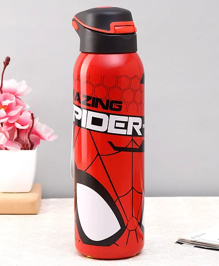 Spiderman Stainless Steel Vacuum Sipper Bottle Red - 600 ml
