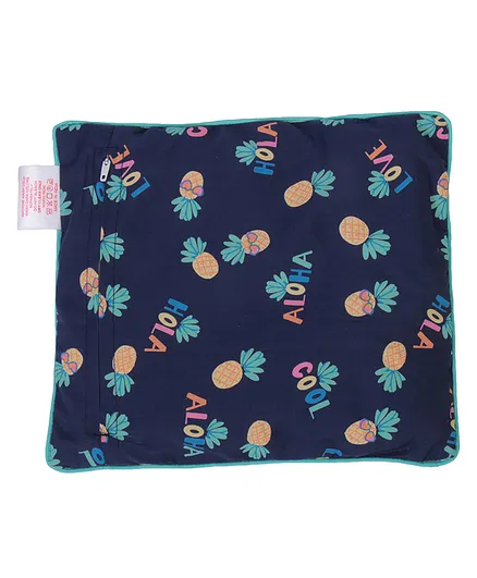 Enfance Nursery Cotton Rai Pillow with Cover Pineapple Print -Navy Blue