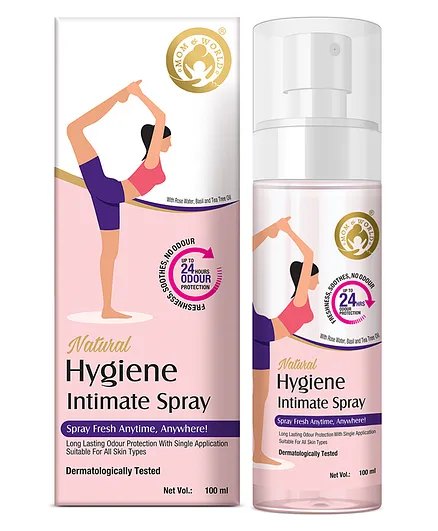 Mom & World Natual Hygiene Intimate Spray Dermatologically Tested Upto 24 Hours Odour Protection 100 ml