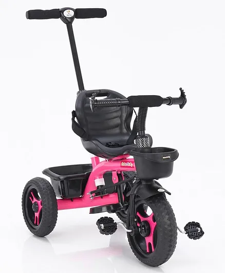 Plug & Play Tricycle With Parental Push Handle - Pink