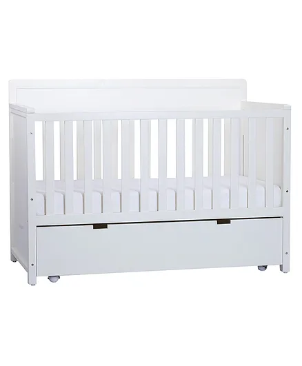 Abracadabra 2 In 1 Zoe Baby Crib & Day Bed With Storage - Off White