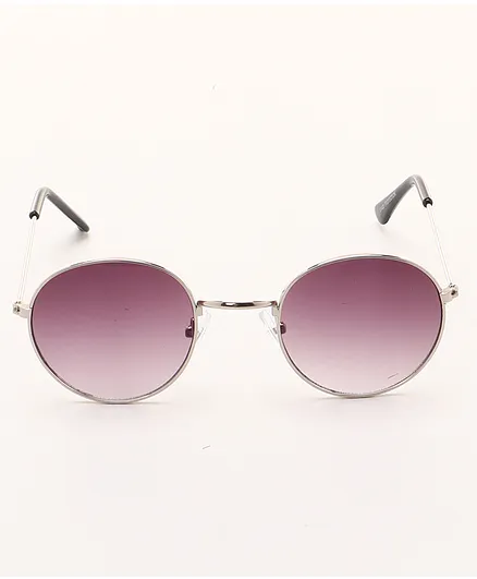 KIDSUN Round Metal Sunglasses - Grey & Silver