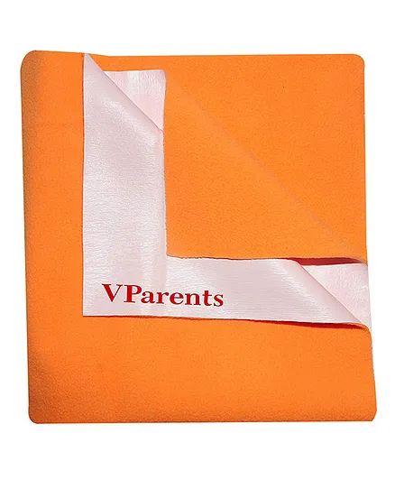 VParents Chubby Cheeks Water Proof Baby Bed Protector Reusable Dry Sheet Small - Orange