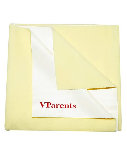 VParents Chubby Cheeks Water Proof Baby Bed Protector Reusable Dry Sheet  - Yellow