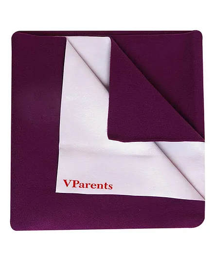 VParents Chubby Cheeks Water Proof Baby Bed Protector Reusable Dry Sheet Medium - Plum