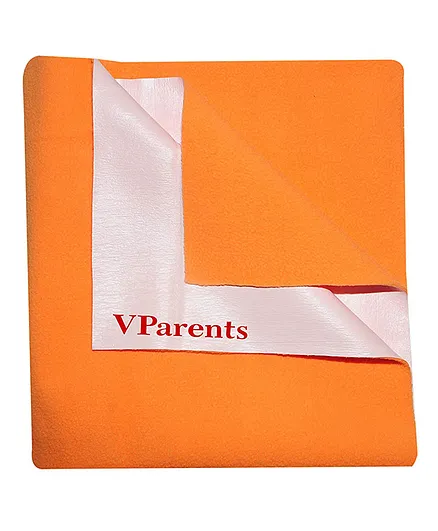 VParents Chubby Cheeks Water Proof Baby Bed Protector Reusable Dry Sheet Large - Orange
