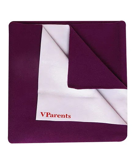 VParents Chubby Cheeks Waterproof Baby Bed Protector Reusable Dry Sheet Small - Plum