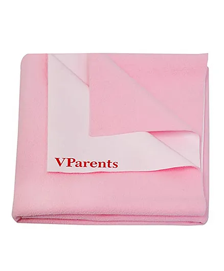 VParents Chubby Cheeks Water Proof Baby Bed Protector Reusable Dry Sheet Large - Pink