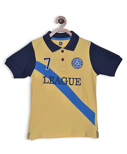 612 League Half Sleeves Logo Printed Polo Tee - Yellow