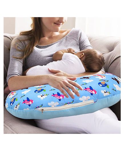 SafeChamp Skyler Multipurpose Baby Feeding Pillow Nursing Cum Maternity Pillow - Blue